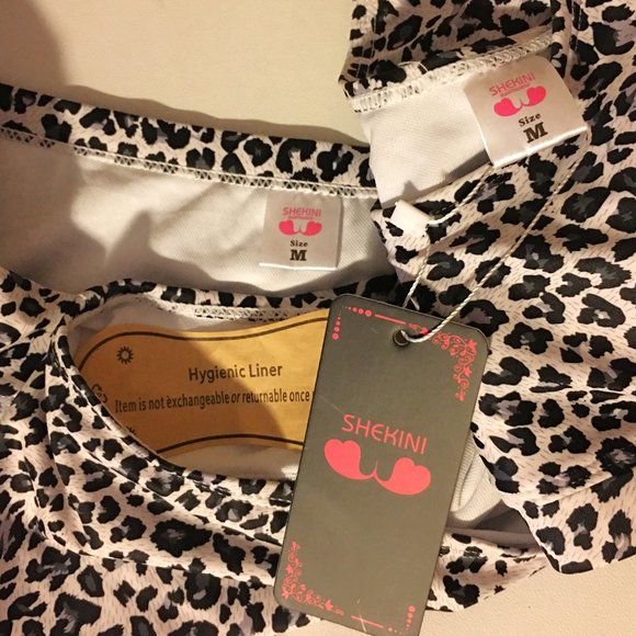 SHEKINI Leopard Print Low Scoop Crop Top High Waisted Bikini 🐆🐆 NEW WITH… - Picture 11 of 12